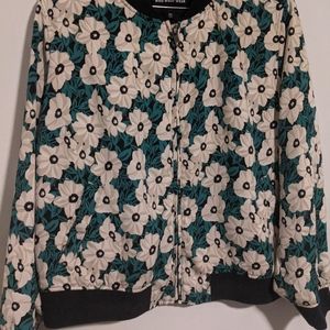 Plus Floral Bomber Jacket